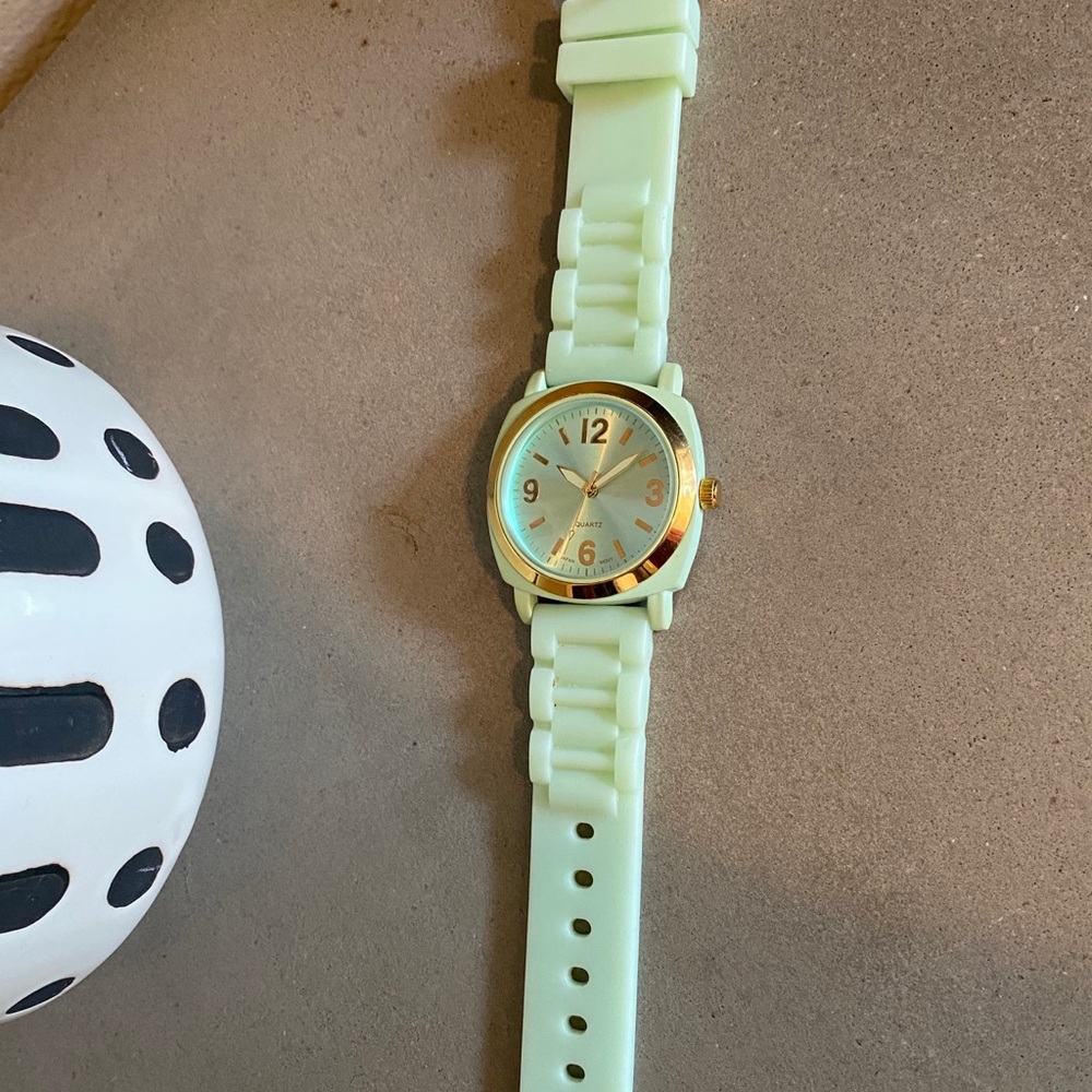 Mint green watch